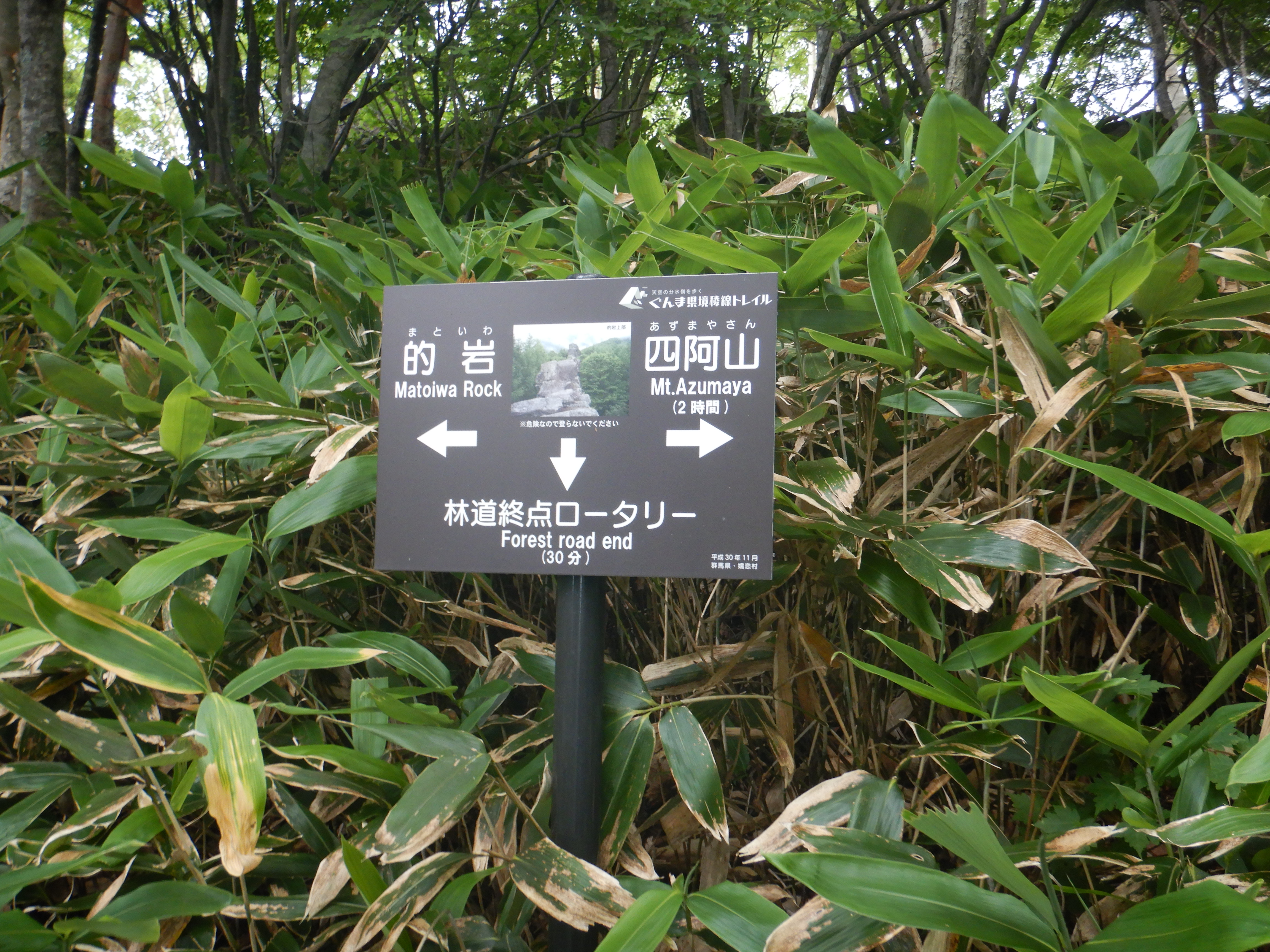 的岩の案内板
