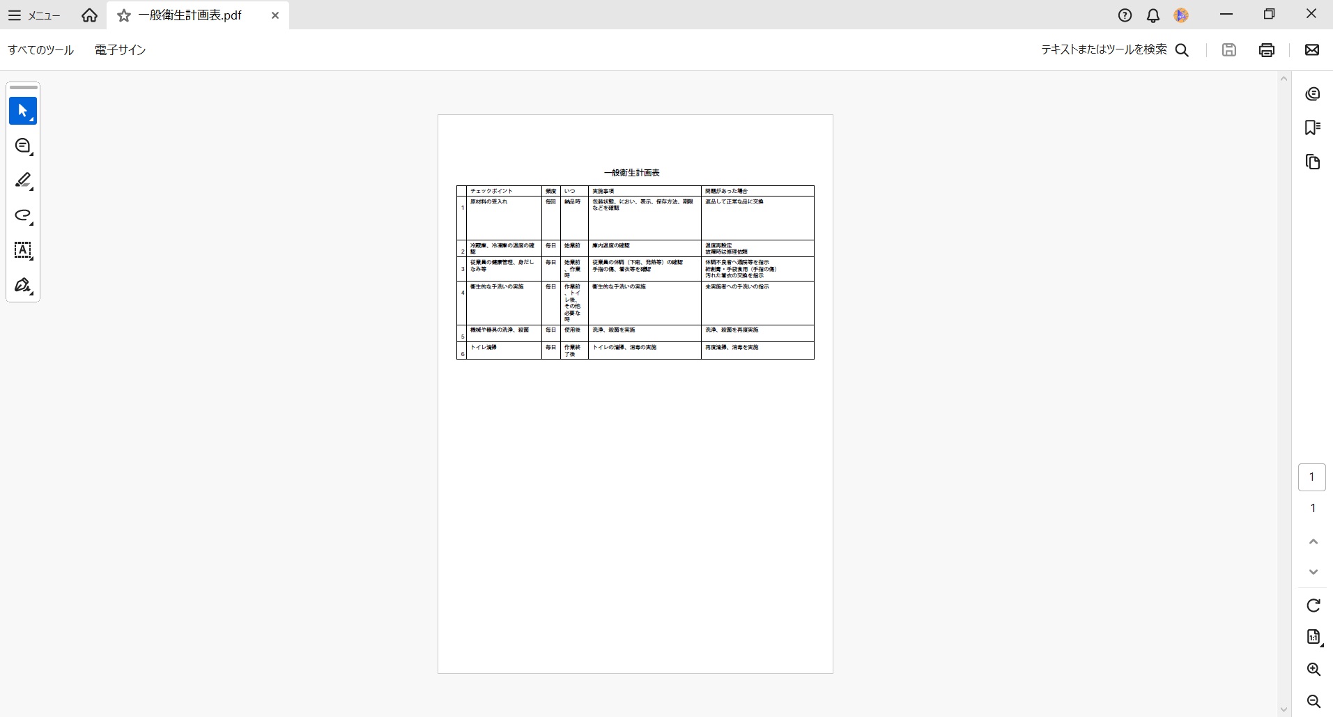 「一般衛生管理計画」のイメージ