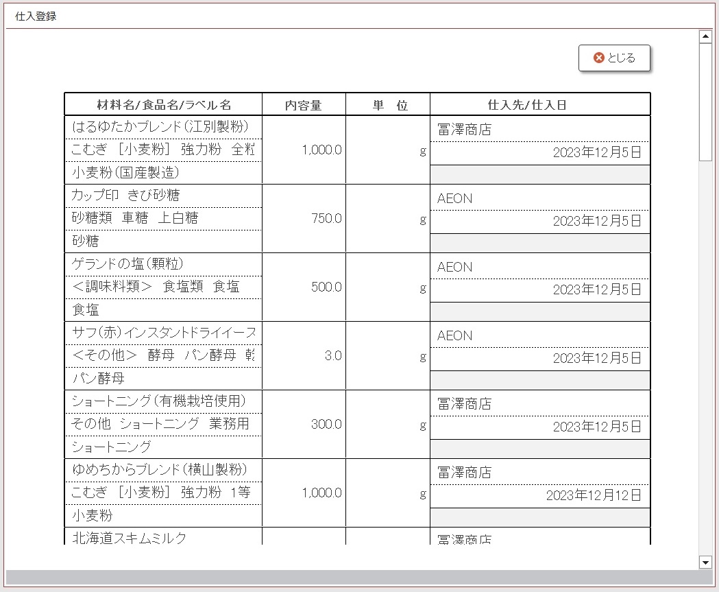 フォームの表示状況